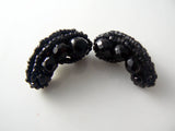 Hobe Black Glass Beads And Seed Beads Earrings - Vintage Lane Jewelry