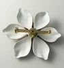 Burnt Orange Enamel Flower Brooch - Vintage Lane Jewelry