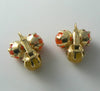 Vintage Vogue Orange And Yellow Clip Earrings - Vintage Lane Jewelry