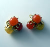 Vintage Vogue Orange And Yellow Clip Earrings - Vintage Lane Jewelry