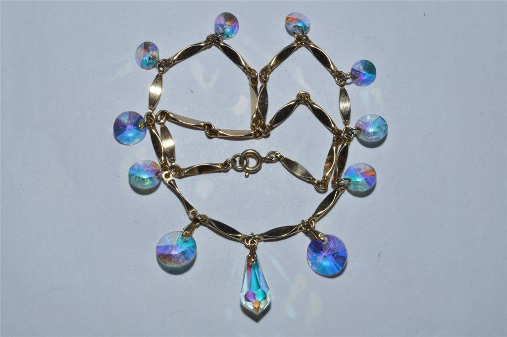Vintage Raindrop Crystal Borealis Necklace - Vintage Lane Jewelry