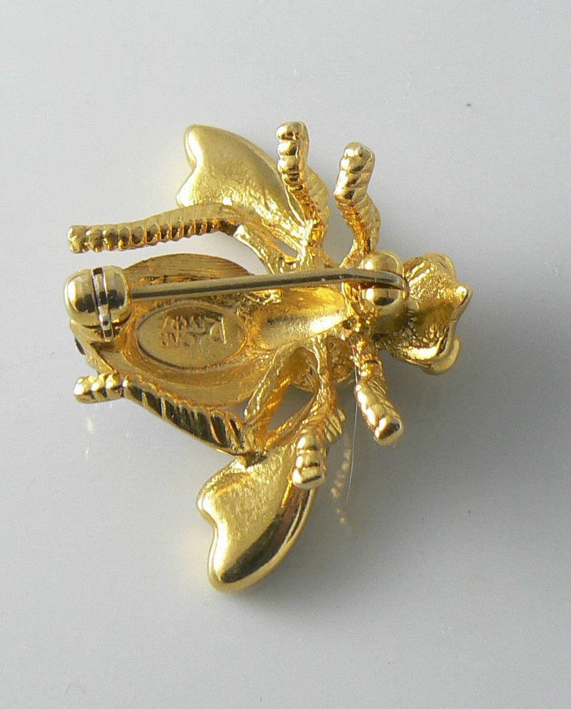Joan Rivers Patriotic Bumble Bee Brooch - Vintage Lane Jewelry