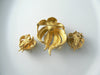 Hattie Carnegie Brushed Gold Rhinestone Cone-flower Demi Parure - Vintage Lane Jewelry