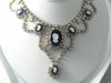 Vintage Czech Black Glass Cameo And Rhinestone Necklace - Vintage Lane Jewelry