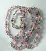 Vintage Sparking Pink And Gray Ab Crystal Necklace - Vintage Lane Jewelry