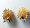 Vintage Topaz Molded Cabochon Flower Earrings - Vintage Lane Jewelry