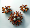 Vintage Judy Lee Orange Layered Demi Parure - Vintage Lane Jewelry