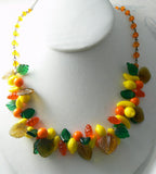 Vintage Glass Fruit Salad Necklace - Vintage Lane Jewelry