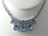 Pretty Vintage Bogoff Blue Rhinestone Necklace - Vintage Lane Jewelry