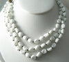 Miraim Haskell 3 Strand Milk Glass Necklace - Vintage Lane Jewelry