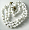 Miraim Haskell 3 Strand Milk Glass Necklace - Vintage Lane Jewelry