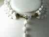 Miraim Haskell 3 Strand Milk Glass Necklace - Vintage Lane Jewelry