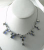 Vintage Sparkling Art Deco Blue Rhinestone Necklace - Vintage Lane Jewelry