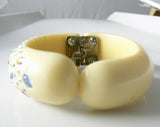 Vintage Weiss Celluloid Clamper And Earrings Set - Vintage Lane Jewelry