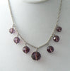 Sterling Silver Amethyst Glass Dropper Necklace - Vintage Lane Jewelry