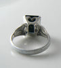 Vintage Art Deco Sterling Onyx And Diamond Ring - Vintage Lane Jewelry