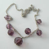 Sterling Silver Amethyst Glass Dropper Necklace - Vintage Lane Jewelry