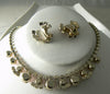 Vintage Necklace Earring Pink Glass Rhinestone Earring Set - Vintage Lane Jewelry