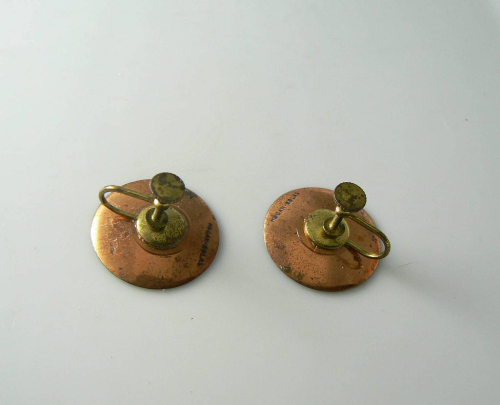Hogan Bolas Enamel On Copper Earrings Vintage Lane Jewelry