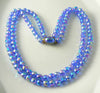 Vintage Double Strand Blue Iridescent Crystal Necklace - Vintage Lane Jewelry