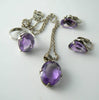 Sterling Amethyst Jewelry Set Parure - Vintage Lane Jewelry