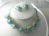 Vintage Estate Robin Egg Blue Enamel Flower Demi Parure Necklace Set - Vintage Lane Jewelry