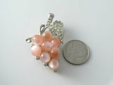 1940's Coro Pink Moonglow Lucite Beads Grape Cluster Brooch - Vintage Lane Jewelry