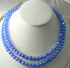 Vintage Double Strand Blue Iridescent Crystal Necklace - Vintage Lane Jewelry