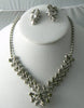 Rhinestone Necklace Earrings Demi Parure Set - Vintage Lane Jewelry