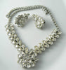 Rhinestone Necklace Earrings Demi Parure Set - Vintage Lane Jewelry