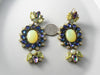 Pretty Czech Glass Vaseline Uranium Pierced Earrings - Vintage Lane Jewelry