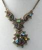 Vintage Signed Hollycraft 1951 Pastel Rhinestone Crystal Necklace - Vintage Lane Jewelry