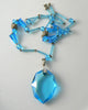 Spectacular Aqua Blue Art Deco Czech Art Glass Necklace - Vintage Lane Jewelry