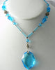 Spectacular Aqua Blue Art Deco Czech Art Glass Necklace - Vintage Lane Jewelry