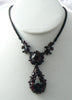 Vintage Hollycraft 1958 Red On Black Enameled Necklace - Vintage Lane Jewelry