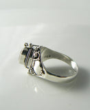 Sterling Silver Oval Citrine Bali Poison Ring - Vintage Lane Jewelry