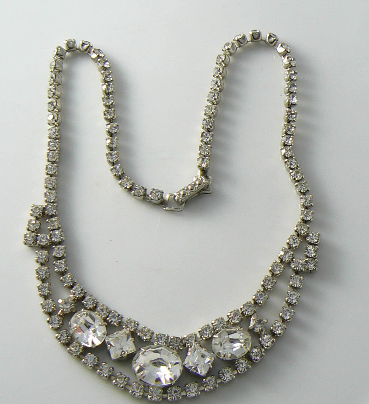 Signed Larel Vintage Crystal Rhinestone Necklace Vintage Lane Jewelry