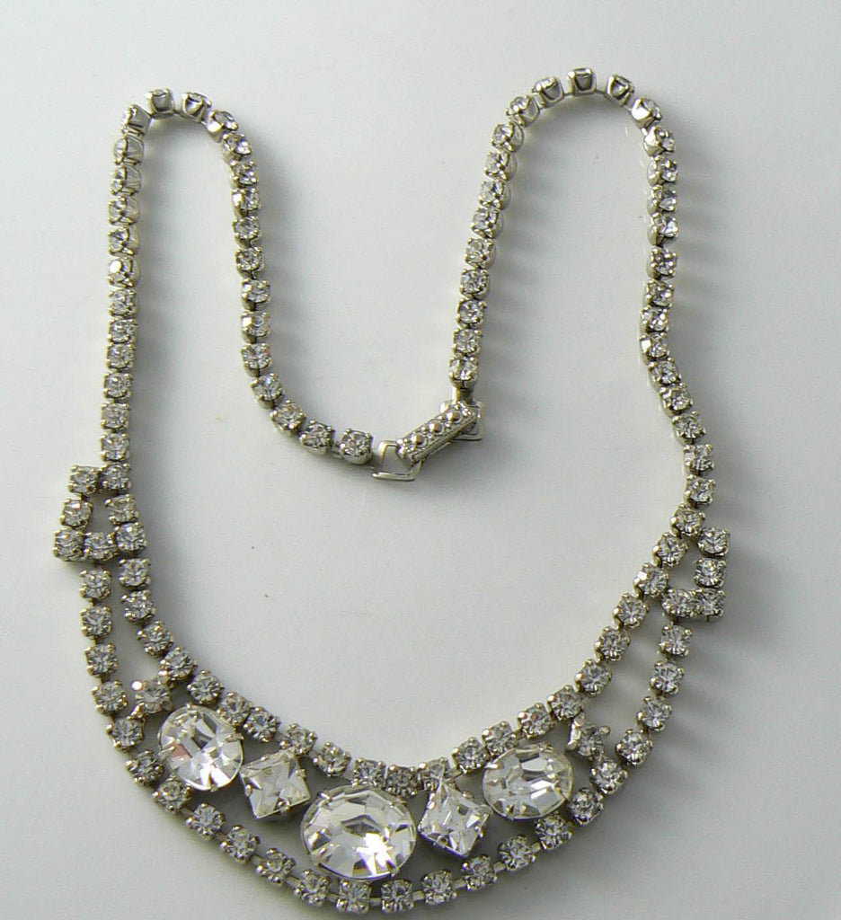 Signed La-rel Vintage Crystal Rhinestone Necklace - Vintage Lane Jewelry