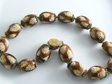 Miriam Haskell Amber Colored Glass Beaded Necklace - Vintage Lane Jewelry