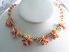 Vintage Celluloid Plastic Rhinestones Iris Orchid Rhinestones Necklace - Vintage Lane Jewelry