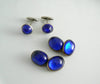 Vintage Cobalt Blue Cabochon Cufflink Set - Vintage Lane Jewelry