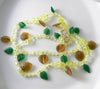 Czech Glass Vaseline Uranium Glass Necklace - Vintage Lane Jewelry