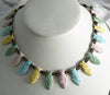 Matisse Colorful Pastel Enamel Modernist Copper Necklace - Vintage Lane Jewelry