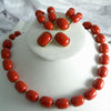 Marvella Red Lucite Necklace, Bracelet And Earring Set - Vintage Lane Jewelry