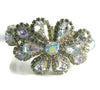 Beautiful Sparkling Ice And Borealis Rhinestone Clamper Bracelet - Vintage Lane Jewelry
