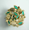 Juliana D & E Carved Givre Emerald Ab Glass Rhinestone Brooch - Vintage Lane Jewelry