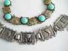 2 Vintage Silver/gilt Egyptian Revival Bracelets - Vintage Lane Jewelry