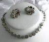 Unsigned Weiss Ab Rhinestone Necklace Earring Set - Vintage Lane Jewelry