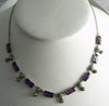 Art Deco Purple Baguette Rhinestone Necklace - Vintage Lane Jewelry
