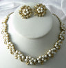 Charel Gold Tone Faux Pearl And Rhinestone Set - Vintage Lane Jewelry